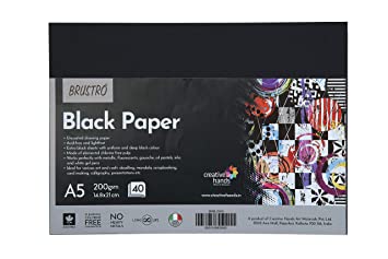 Brustro Black Paper - 200 GSM A5 Pack of 2 (40 Sheets Each Pack)