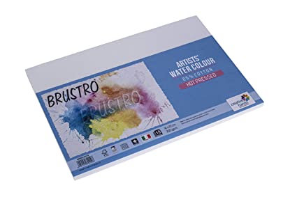 Brustro Watercolour Papers 25% Cotton HP 300 GSM 14 X 21 CM , 2 Packets (Each Packet Contains 18 sheets)