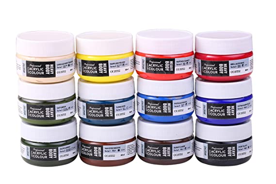 Professional Artists’ HEAVYBODY Acrylic Paint Packs – 50ML Pack of 12 B