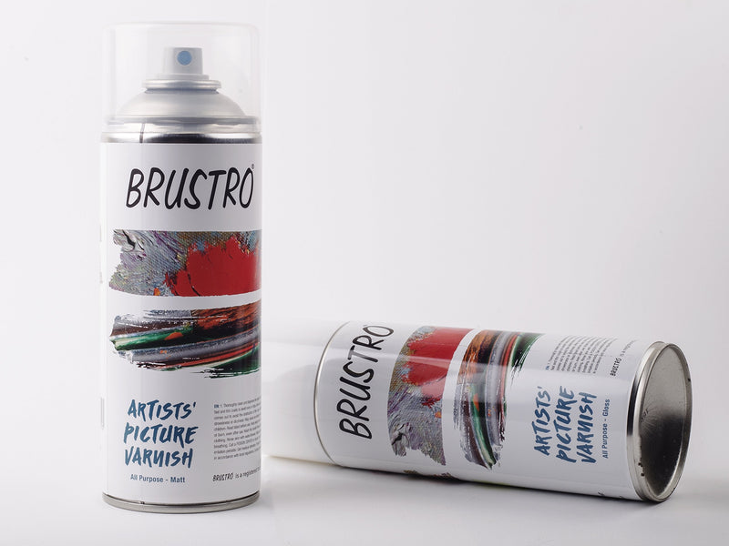 Brustro Artists' Varnish - Matte, Gloss - 400 ml Spray Can Each (Made In Spain)