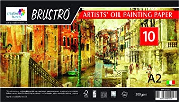 Brustro Artists' Oil Painting Paper 300 GSM A2 (Pack of 10 Sheets)