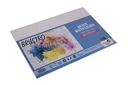 Brustro Watercolour Papers 25% Cotton HP 300 GSM A4 2 Packets (Each Pack contains 9 Sheets)