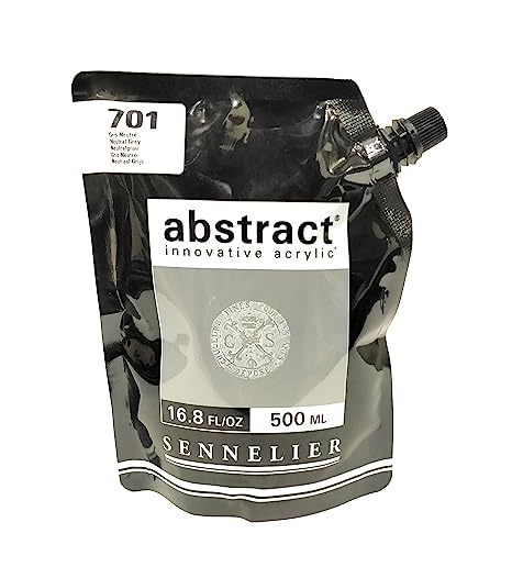 Sennelier Abstract Acrylic Artist Paint Pouch 500ML Neutral Grey