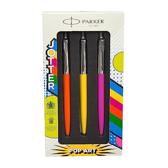 Parker Jotter Ball Pen Combo Set (Orange,Purple,Yellow)