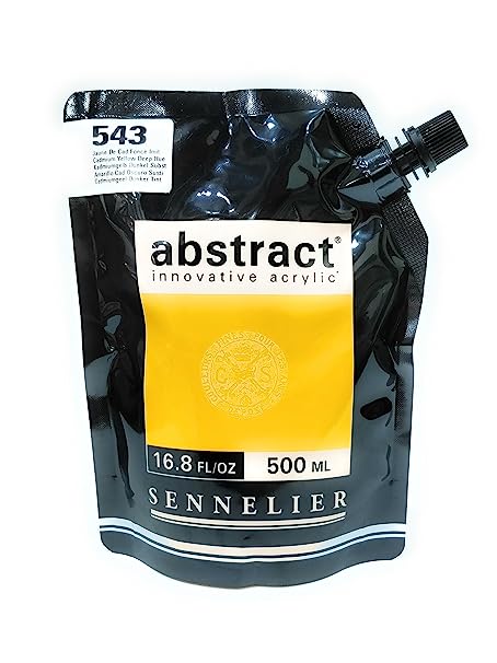 Sennelier Abstract Acrylic Artist Paint Pouch 500ML Cadmium Yellow Deep Hue