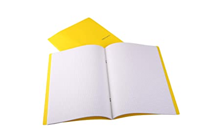 Fabriano Ecoqua A4 Staple Bound Graph 5MM Notebook Yellow (Pack of 2)