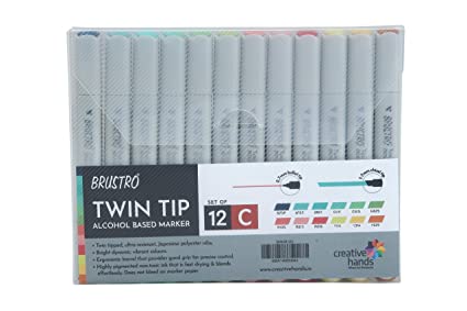 Brustro Twin Tip Alcohol Based Marker Set Of 12 – Basic C