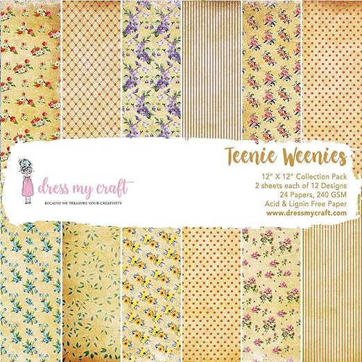 Dress My Craft Teenie Weenies-12"X12" Paper Pad