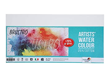 Brustro Watercolour Paper 300 GSM 20cm x 40cm (Pack of 15 + 3 Free Sheets)