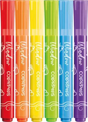 Maped Color'Peps Window Felt Tip Fineliner Pen (Pack of 6, Ink Color - Multicolor)