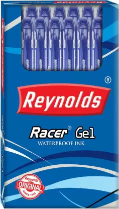 Reynolds Racer Gel Pen Blue Pack Of 40 Gel Pen (Pack of 40, Ink Color - Blue)