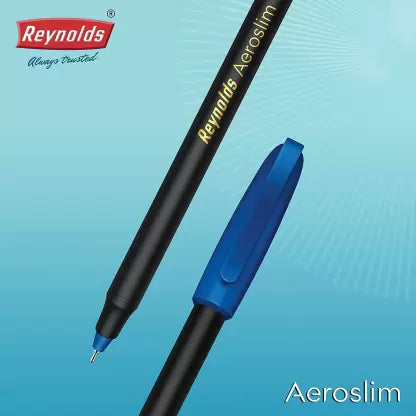 Reynolds AEROSLIM BALLPOINT PEN-BLUE set of 5 PACK OF 18 Ball Pen (Pack of 90, Ink Color - Blue)