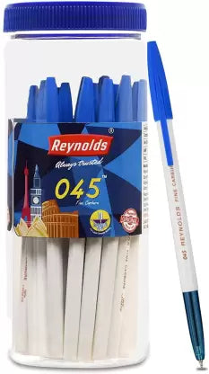 Reynolds 045 JAR -25 CT-BLUE PACK OF 3 Ball Pen (Pack of 3, Ink Color - Blue)