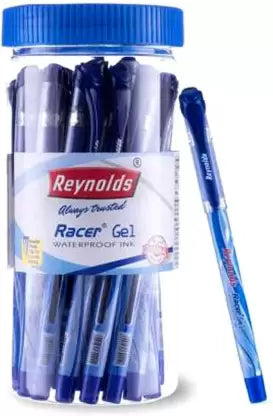 Reynolds RACER GEL 20 CT JAR-BLUE PACK OF 3 Gel Pen (Pack of 3, Ink Color - Blue)