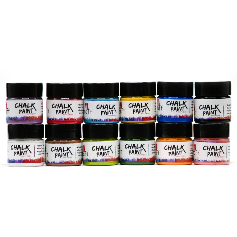 iCraft Chalk Paint Set-12 Shades