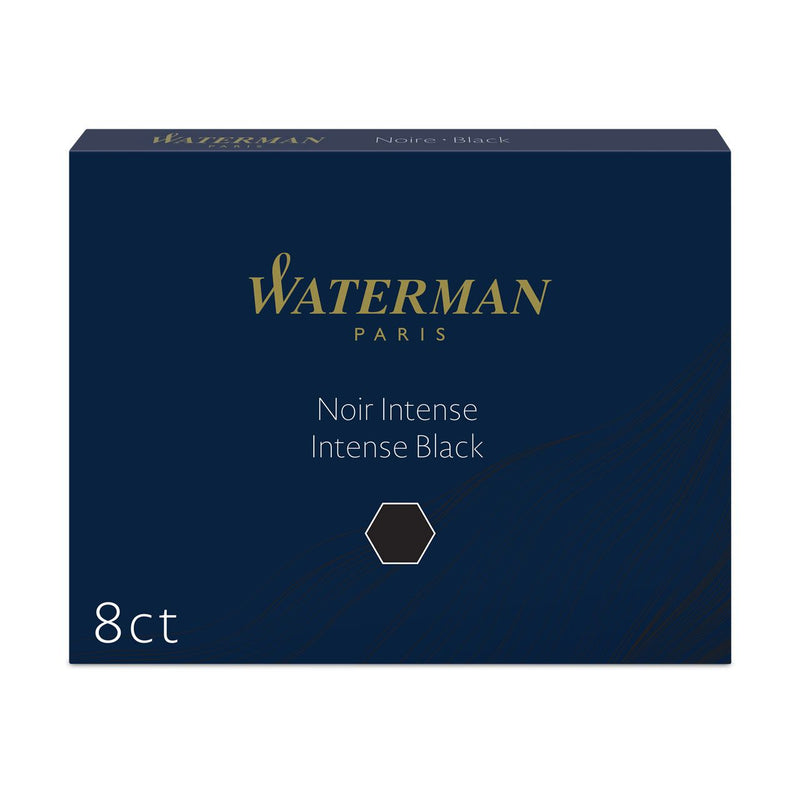 Waterman Standard Size Permanent Ink Cartridges Pack Of 8 Black