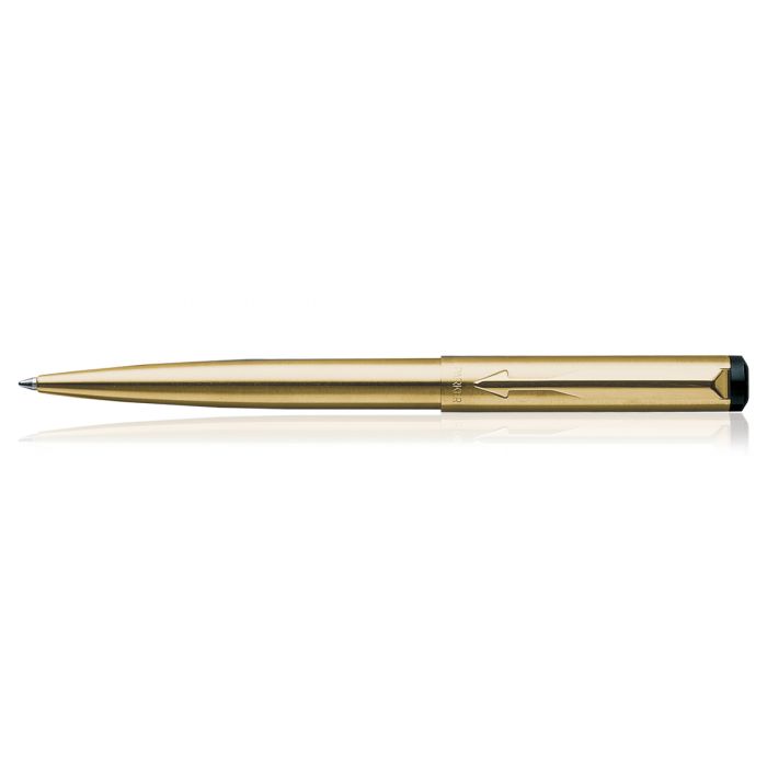 Parker Vector Chrome Trimor Stainless Steel Gold Ball Pen