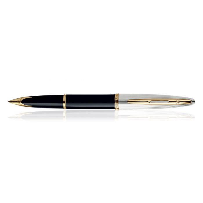 Waterman Carene Dlx Black Gold Trim  Fountain Pen Fine Nib