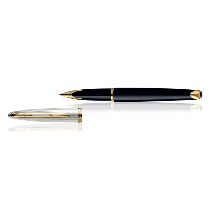 Waterman Carene Dlx Black Gold Trim  Fountain Pen Fine Nib