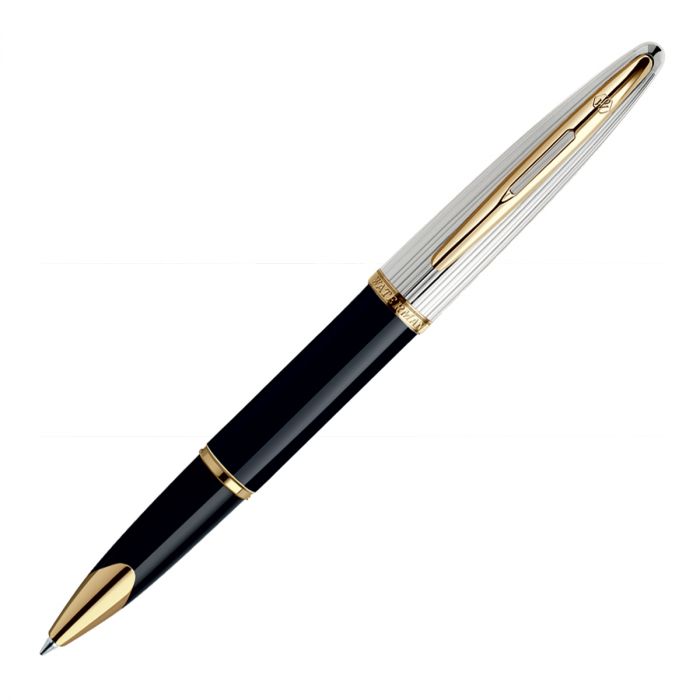 Waterman Carene Dlx Black Gold Trim  Roller Ball Pen