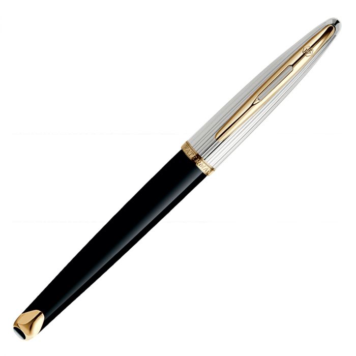 Waterman Carene Dlx Black Gold Trim  Roller Ball Pen