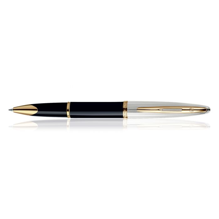 Waterman Carene Dlx Black Gold Trim  Roller Ball Pen