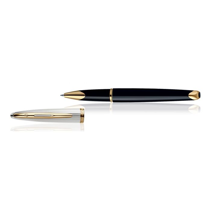 Waterman Carene Dlx Black Gold Trim  Roller Ball Pen