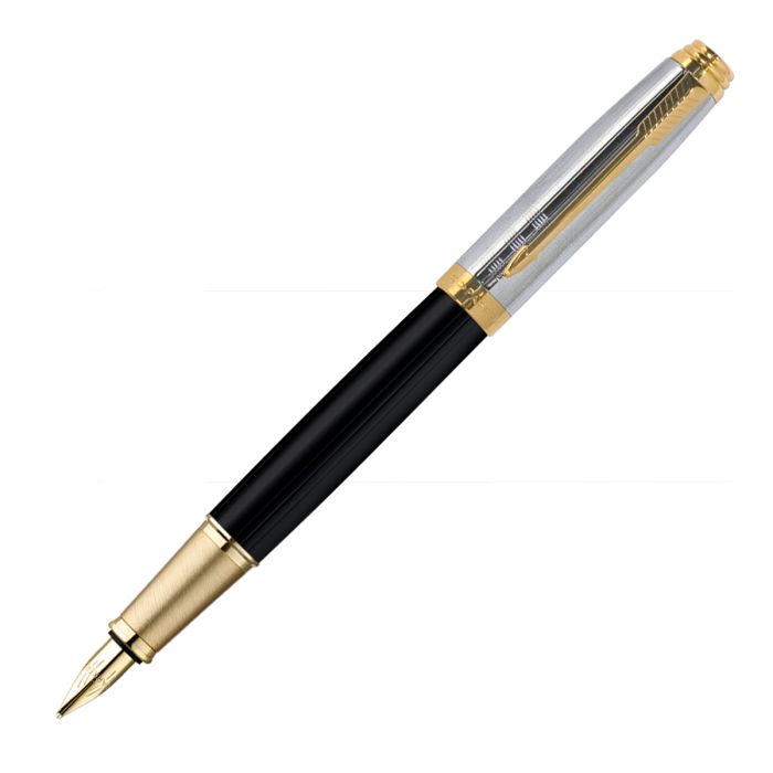 Parker Ambient Deluxe Black Gold Trim Fountain Pen Pen(Fine Nib)