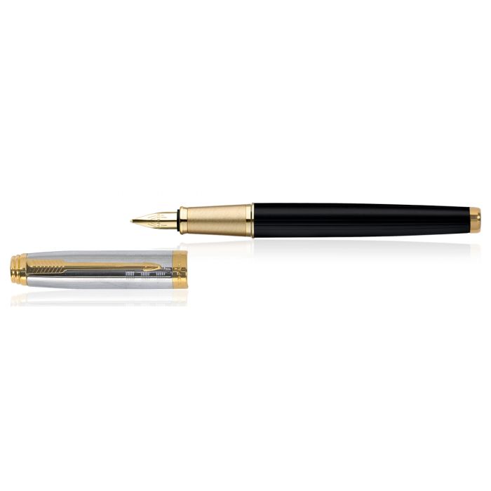 Parker Ambient Deluxe Black Gold Trim Fountain Pen Pen(Fine Nib)