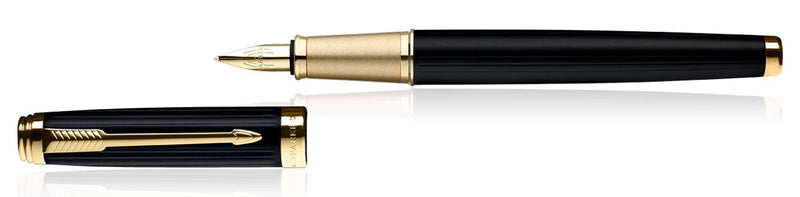 Parker Ambient Laque Black Gold Trim Fountain  Pen(Fine Nib)