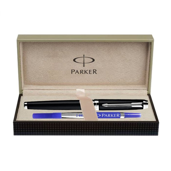 Parker Ambient Laque Black Chrome Trim Roller Ball Pen