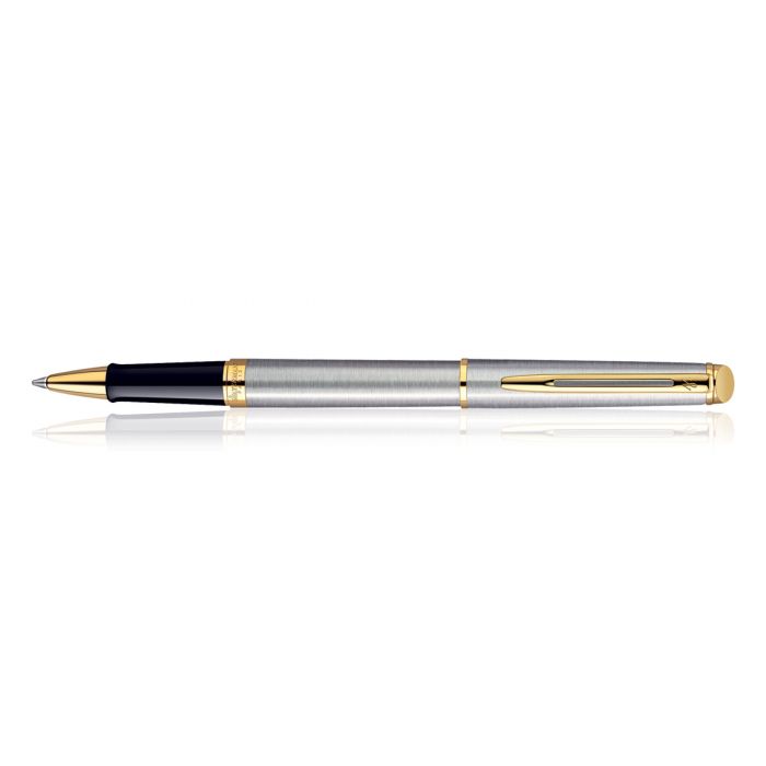 Waterman Hemisphere  Stainless Steel  Gold Trim  Roller Ball Pen