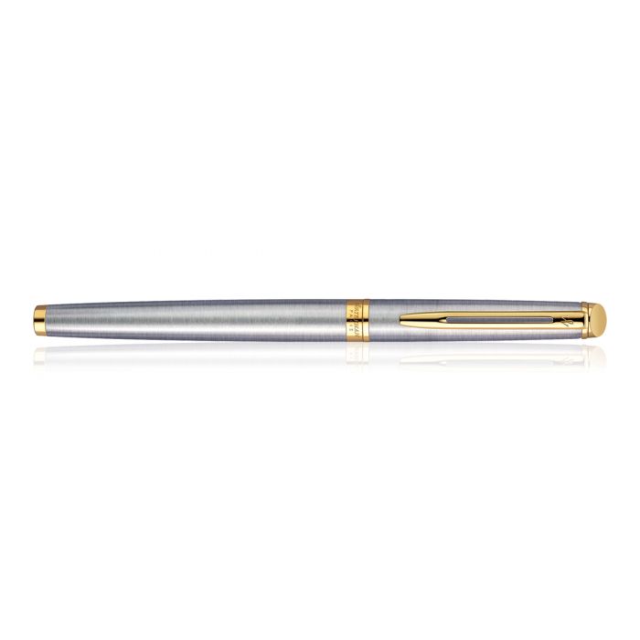 Waterman Hemisphere  Stainless Steel  Gold Trim  Roller Ball Pen