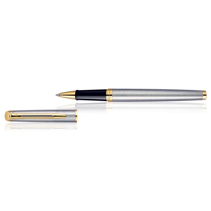 Waterman Hemisphere  Stainless Steel  Gold Trim  Roller Ball Pen