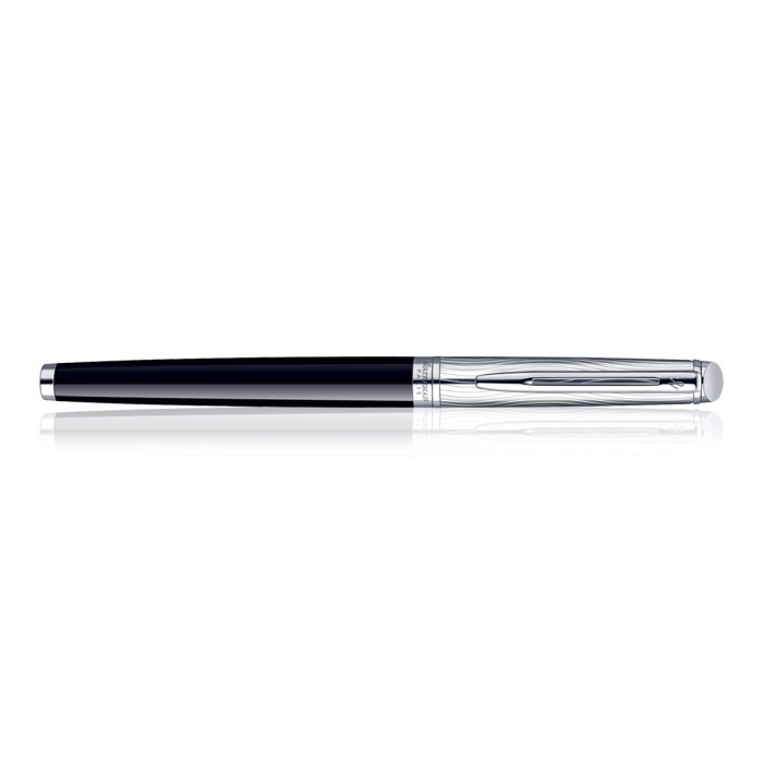 Waterman Hemisphere Dlx Black Chrome Trim  Fountain Pen Fine Nib