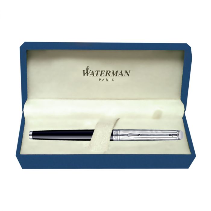 Waterman Hemisphere Dlx Black Chrome Trim  Roller Ball Pen