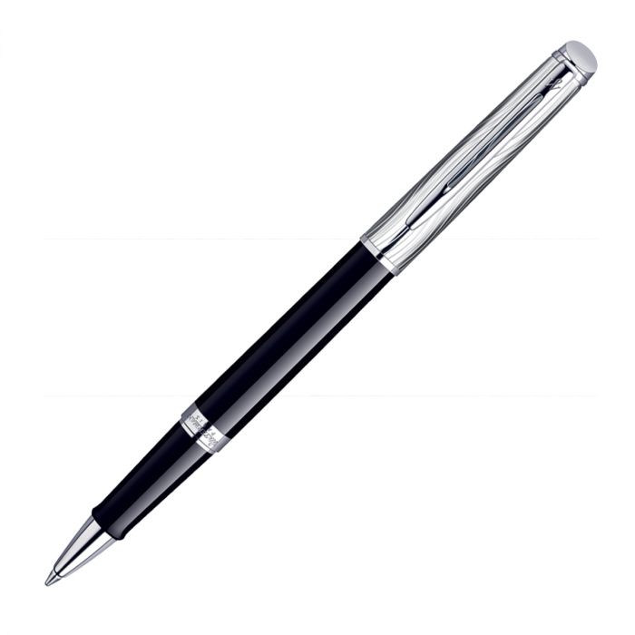 Waterman Hemisphere Dlx Black Chrome Trim  Roller Ball Pen