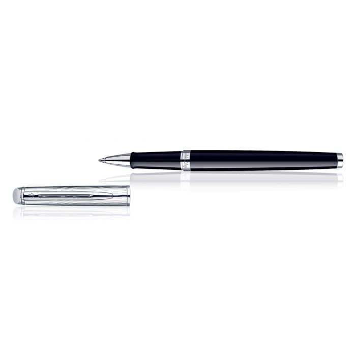 Waterman Hemisphere Dlx Black Chrome Trim  Roller Ball Pen