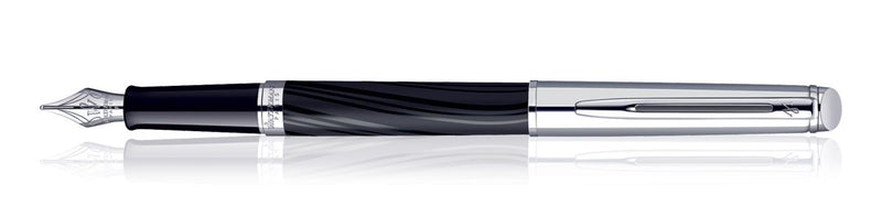 Waterman Hemisphere Dlx Silk Blk Chrome Trim  Fountain Pen Fine Nib