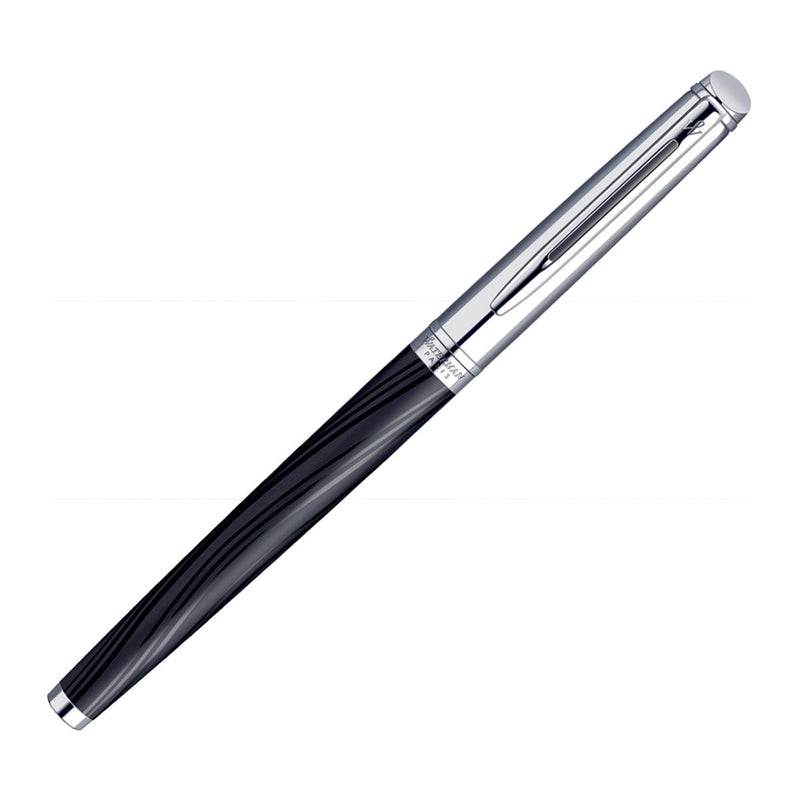 Waterman Hemisphere Dlx Silk Blk Chrome Trim  Roller Ball Pen