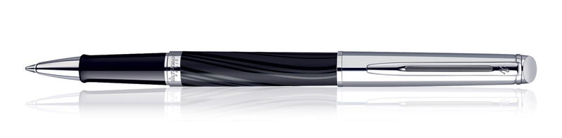 Waterman Hemisphere Dlx Silk Blk Chrome Trim  Roller Ball Pen