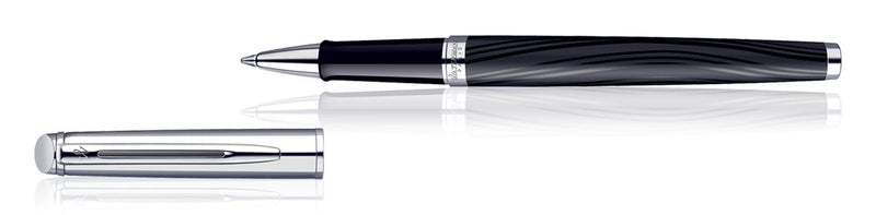 Waterman Hemisphere Dlx Silk Blk Chrome Trim  Roller Ball Pen