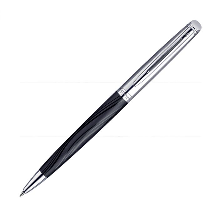 Waterman Hemisphere Dlx Silk Blk Chrome Trim  Ball Pen