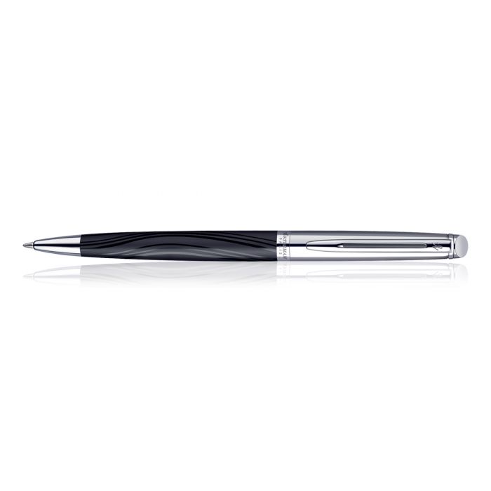 Waterman Hemisphere Dlx Silk Blk Chrome Trim  Ball Pen