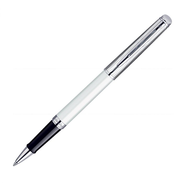 Waterman Hemisphere Dlx White Chrome Trim  Roller Ball Pen