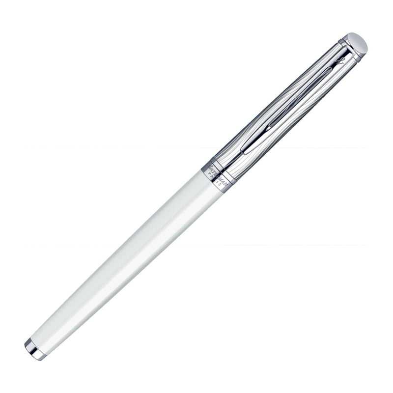 Waterman Hemisphere Dlx White Chrome Trim  Roller Ball Pen