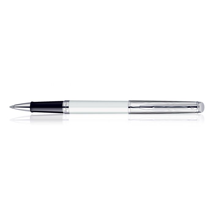 Waterman Hemisphere Dlx White Chrome Trim  Roller Ball Pen