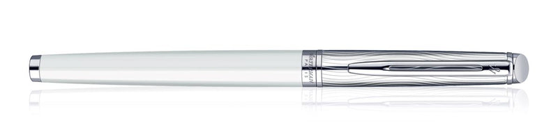 Waterman Hemisphere Dlx White Chrome Trim  Roller Ball Pen