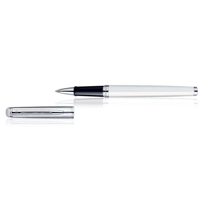 Waterman Hemisphere Dlx White Chrome Trim  Roller Ball Pen