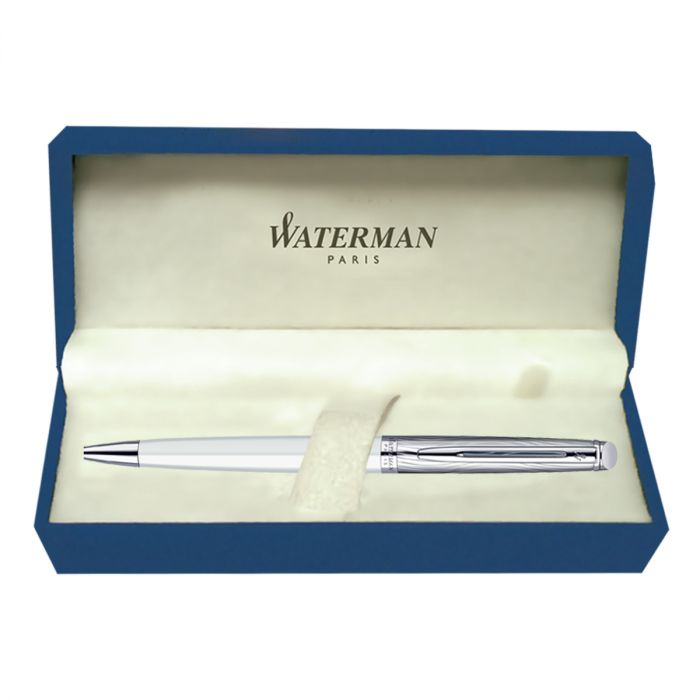 Waterman Hemisphere Dlx White Chrome Trim  Ball Pen